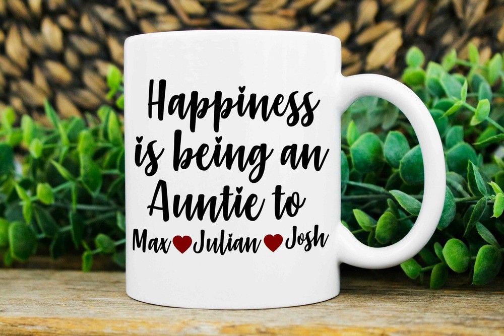 Auntie Gifts Custom Auntie Mug Auntie Christmas Gift Personalized Mug With Kids