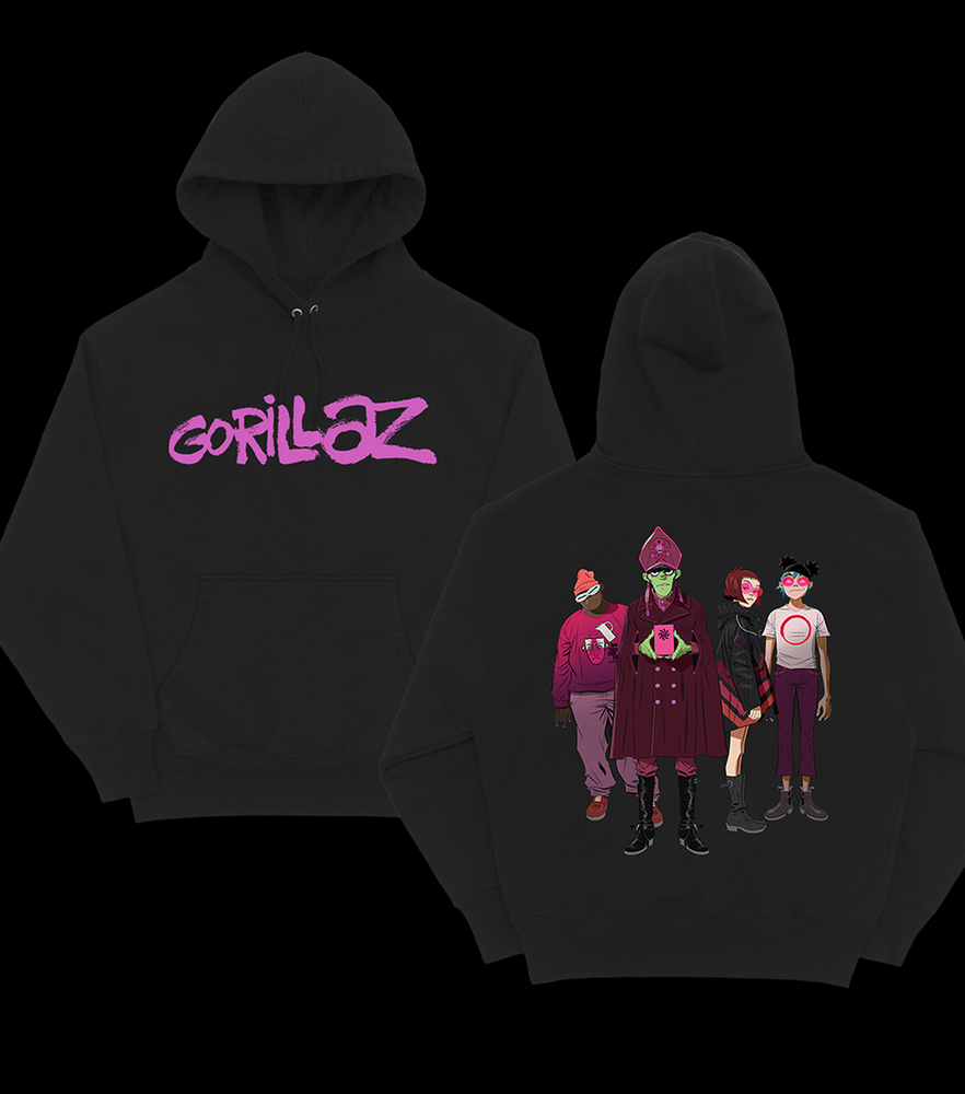 Gorillaz hoodie Gorillaz caricature band black 2 sides HOODIE All sizes JJ5974