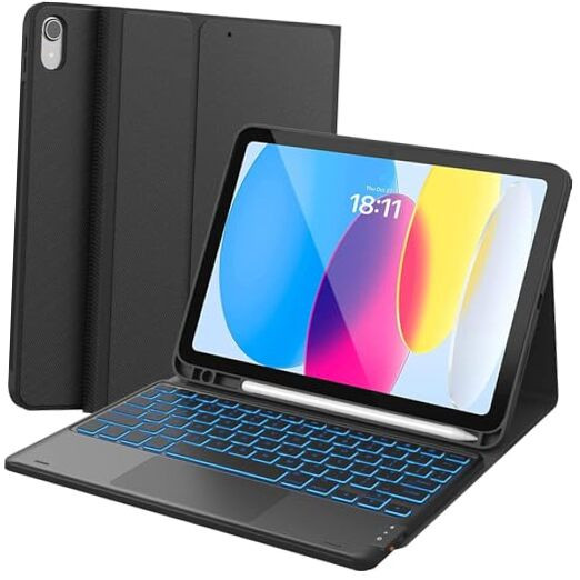 iPad 10th Gen Case with 7-Color Backlit Keyboard for 10.9-Inch 2022 Model
