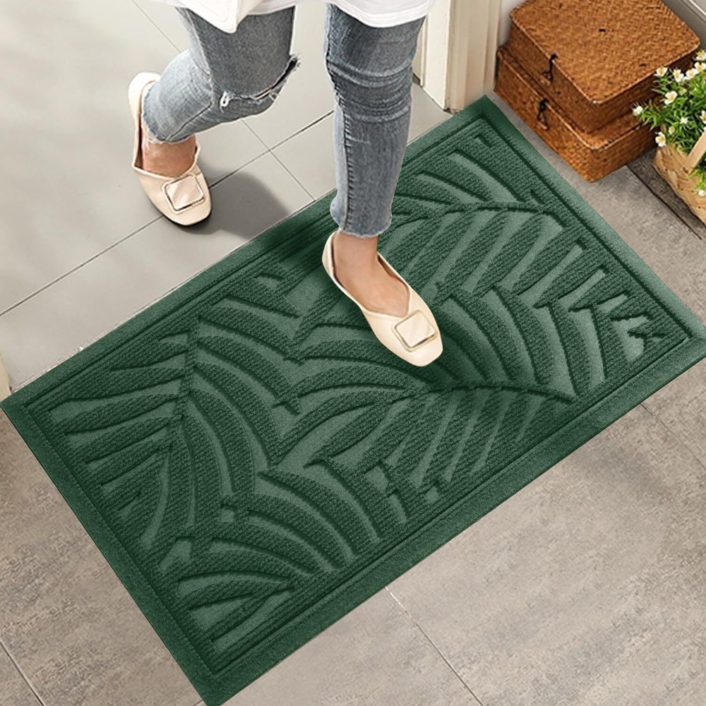 Front Door Mat, Absorbent Resist Dirt Welcome Door Mat Indoor Outdoor, Waterp...