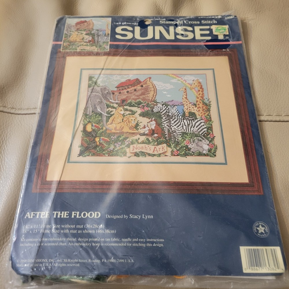 Vintage Sunset Counted Cross Stitch Kit #13082 After the Flood Noah's Ark New