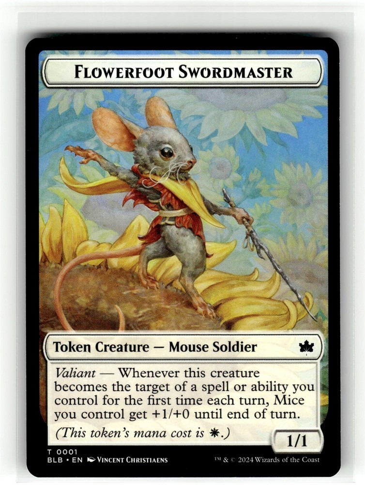 FLOWERFOOT SWORDMASTER TOKEN Bloomburrow #1 BLB(NM+)(MTG)