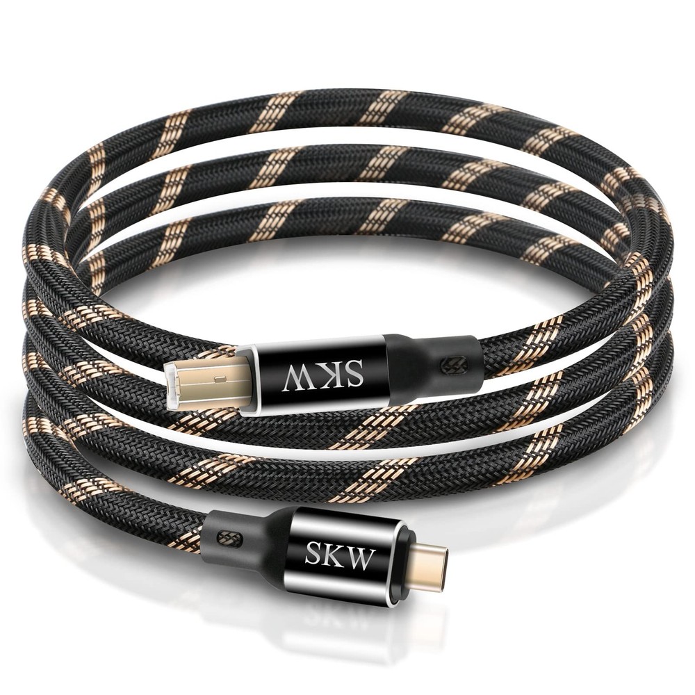 High-Speed USB-C to USB-B Cable for Audiophile DAC Decoders