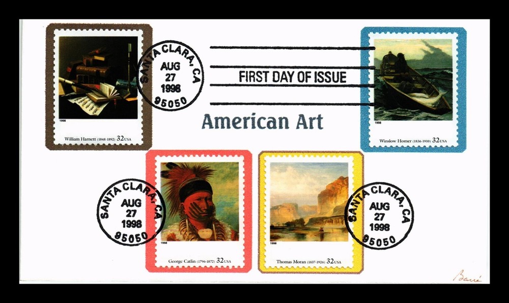 DR JIM STAMPS US COVER FOUR CENTURIES AMERICAN ART FDC MULTI FRANKED BARRE