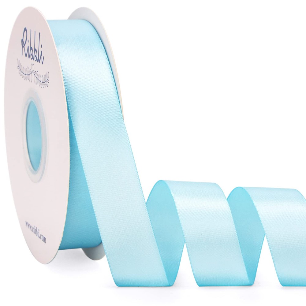 Light Blue Double-Faced Satin Ribbon 1