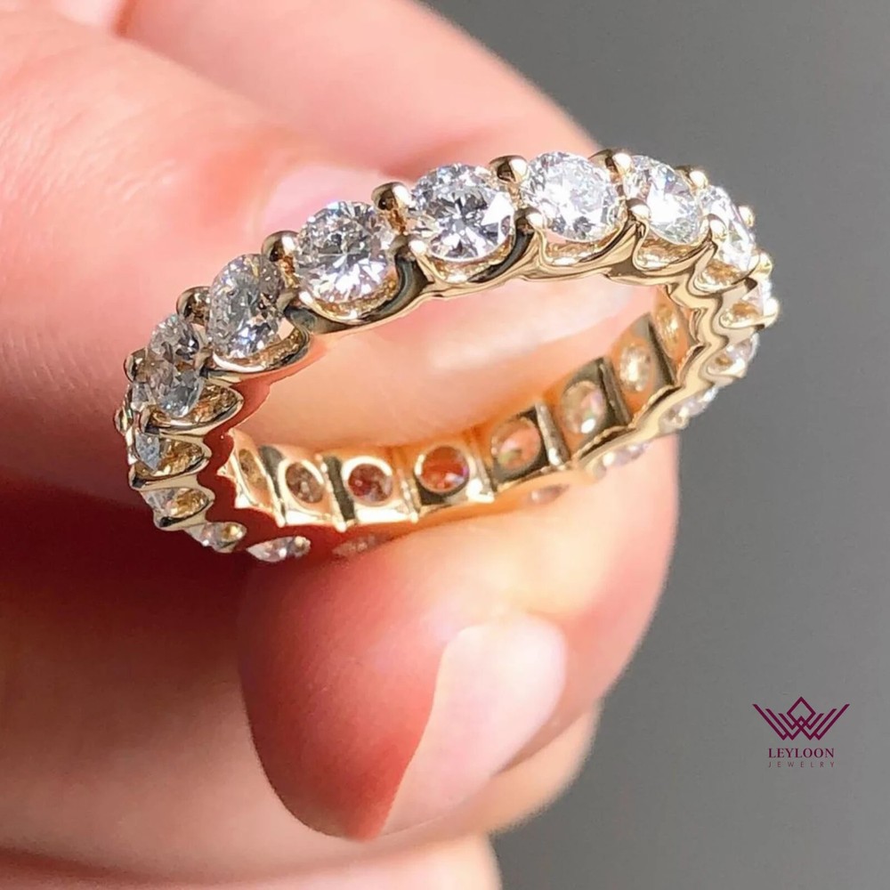 3.6 CTW Moissanite Eternity Band in 14K Yellow Gold