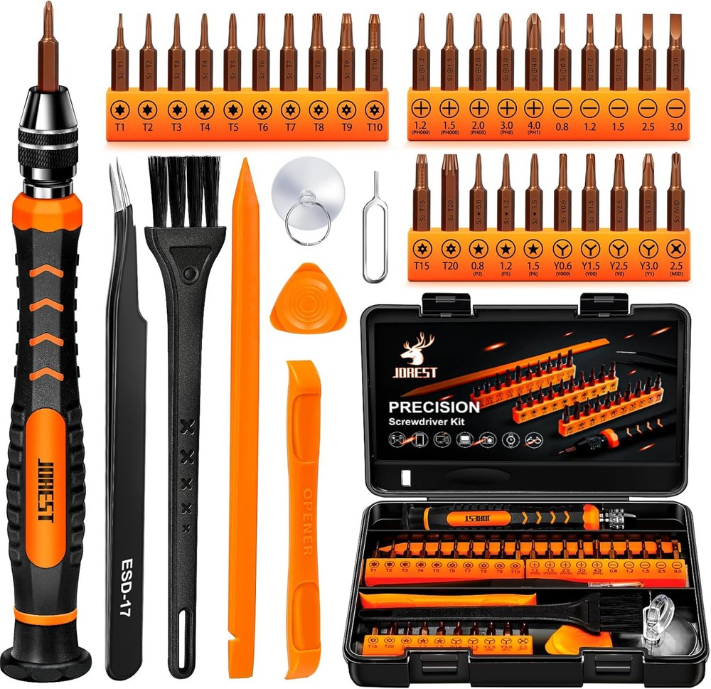 JOREST 38-Piece Precision Screwdriver Set in Brown Black Orange - Ideal Tool Gift