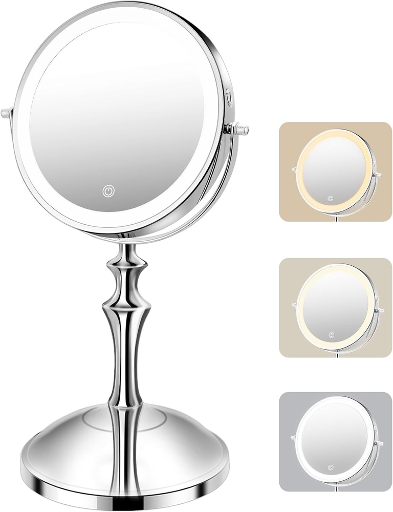 8 Inch Rechargeable LED Vanity Mirror with 3 Lighting Modes  