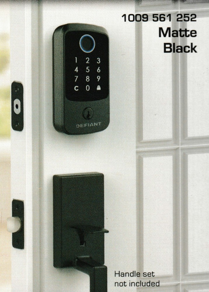 DEFIANT Smart Fingerprint Deadbolt with WiFi Voice Control Keyless Entry