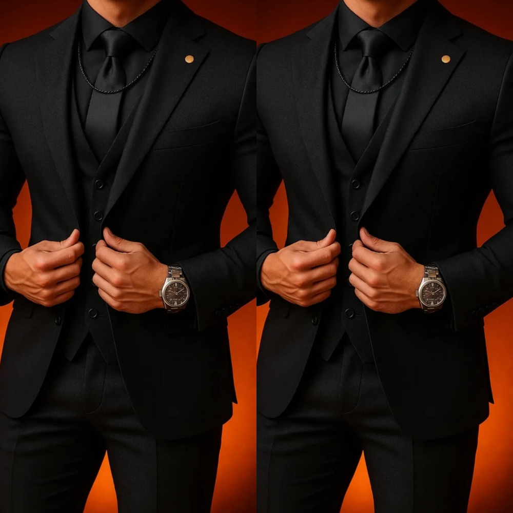 Black Formal Men Suit Shawl Lapel Business Tuxedo Tailored Jacket Wedding Party