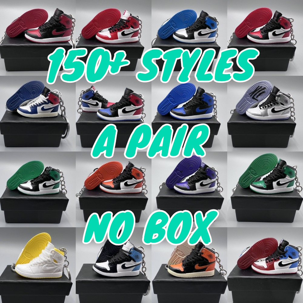 Jordan High Top Low Top Mini Sneaker Key Chains A Pair NO Shoe Box