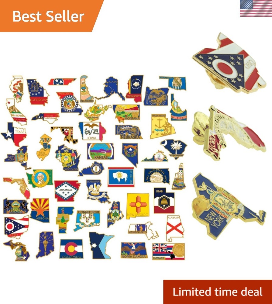 State Shape Flag Lapel Pin