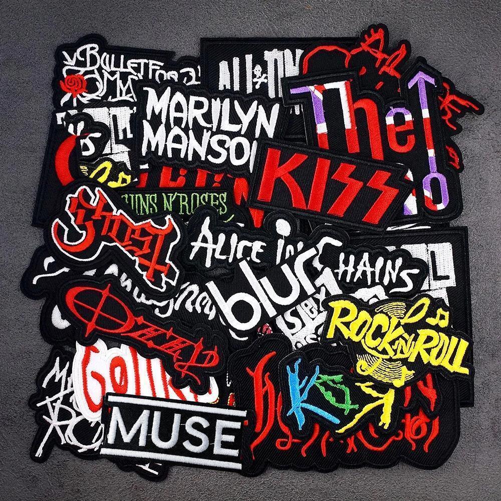 Random Lot of 25 Rock Band Patches Iron on Music Punk Roll Heavy Metal Sew