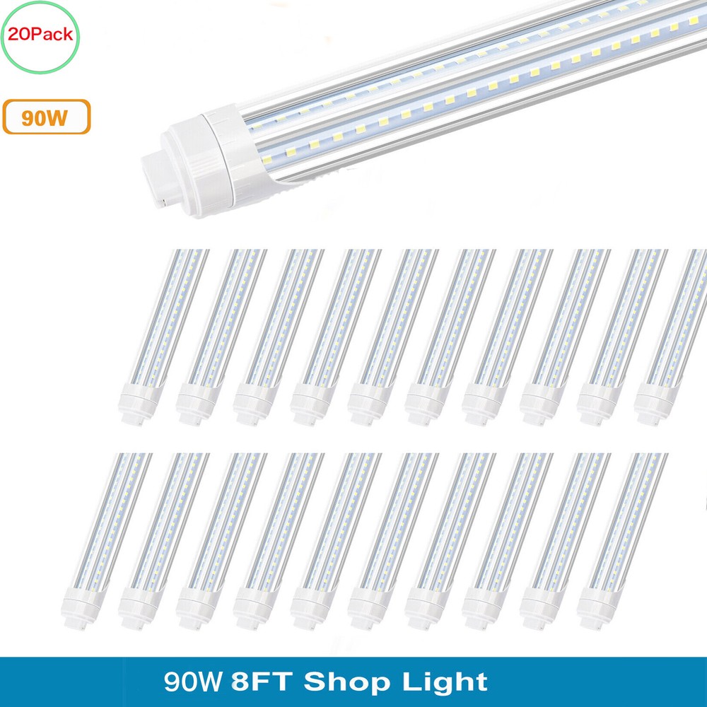 20 Pack 90W 8FT LED Shop Lights Rotatable T8 Tube R17D HO Base  