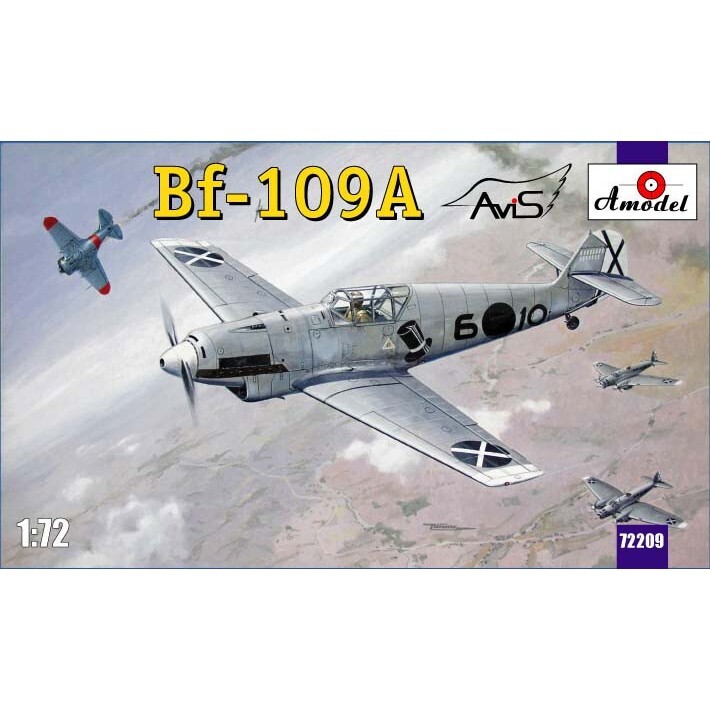 Amodel 72209 Scale model airplane kit 1:72 Messerschmitt Bf-109A German fighter