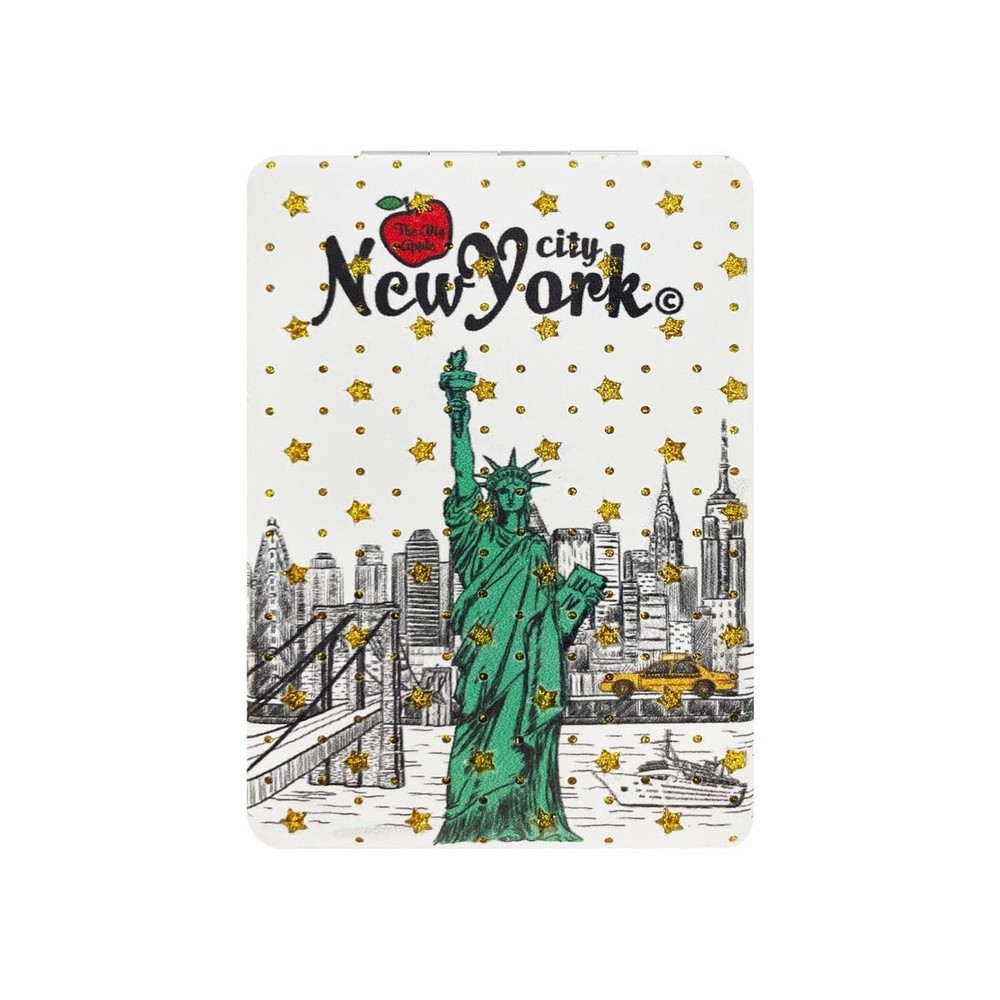 Girls & Women Fashion Elegant New York Souvenir Rectangle Travel Mirror Hand ...