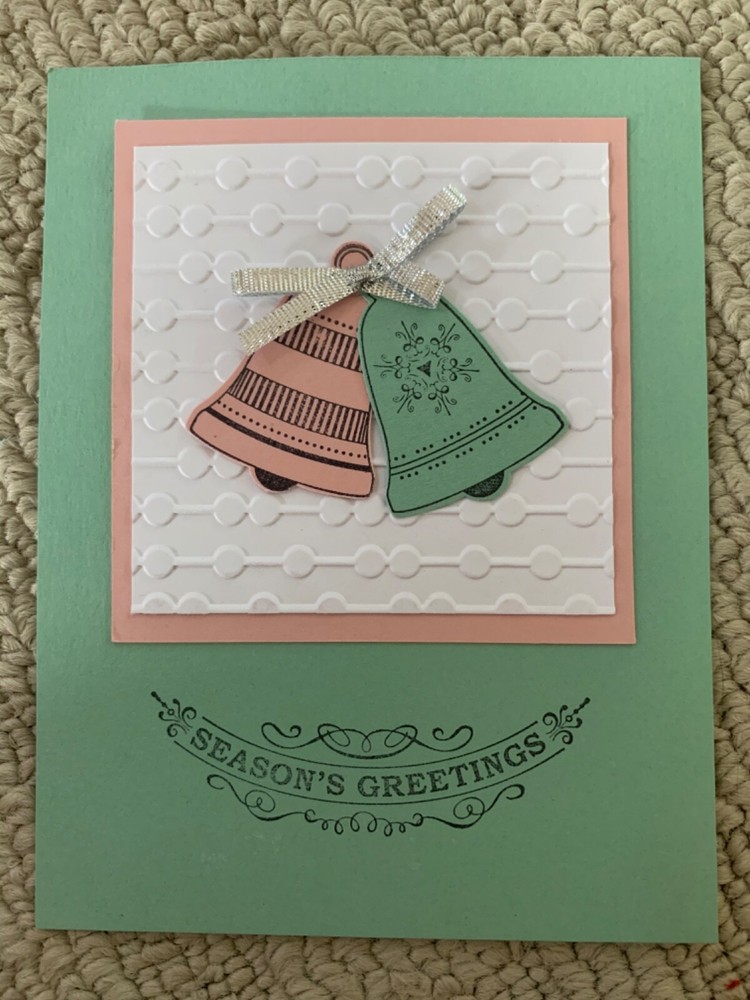 Seasonal bells Christmas holiday card kit of 10 made w/ Stampin' Up!-image