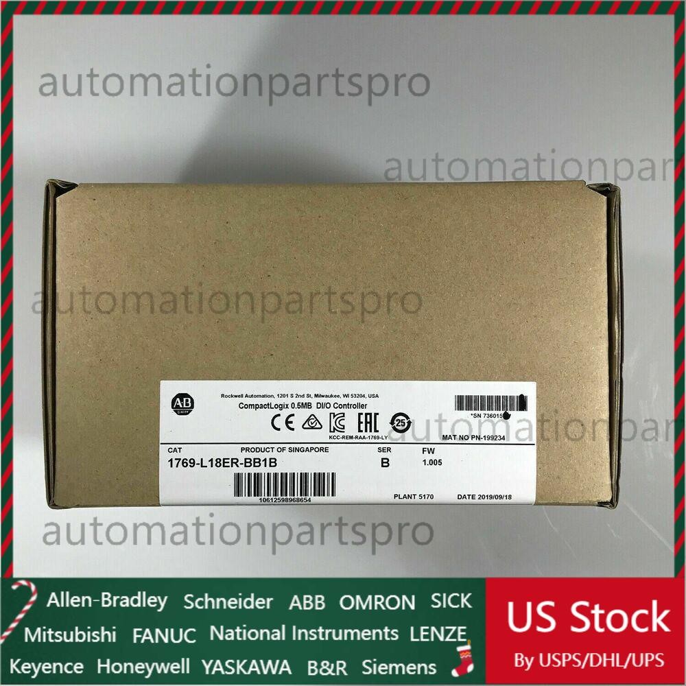 New Allen-Bradley 1769-L18ER-BB1B AB SER B CompactLogix 0.5MB DI/O Controller US