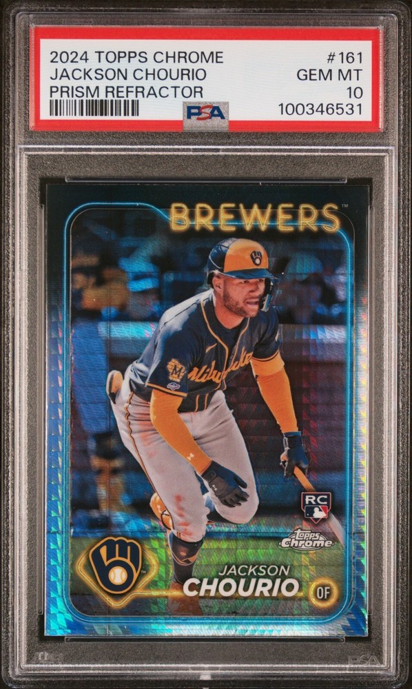2024 Topps Chrome Prism Refractor #161 Jackson Chourio - PSA 10 GEM MINT - RC