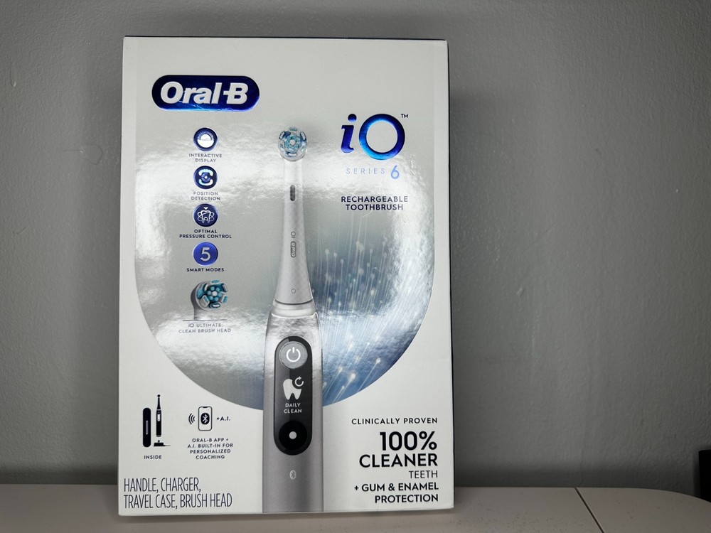 Oral-B iO Series 6 Electric Toothbrush Rechargeable GRAY New Sealed WTravel Case