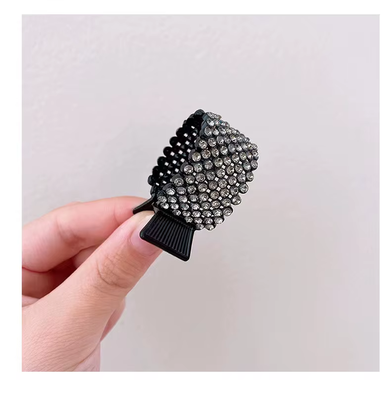 1.77Inch Small Hair Claw Clips for High Ponytail, Rhinestone Shark Hair Clips fo