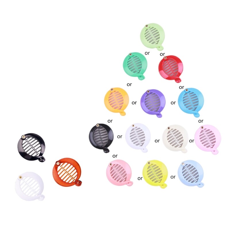 Round Banana Clip Ponytail Holder for Women with Comb Attachment