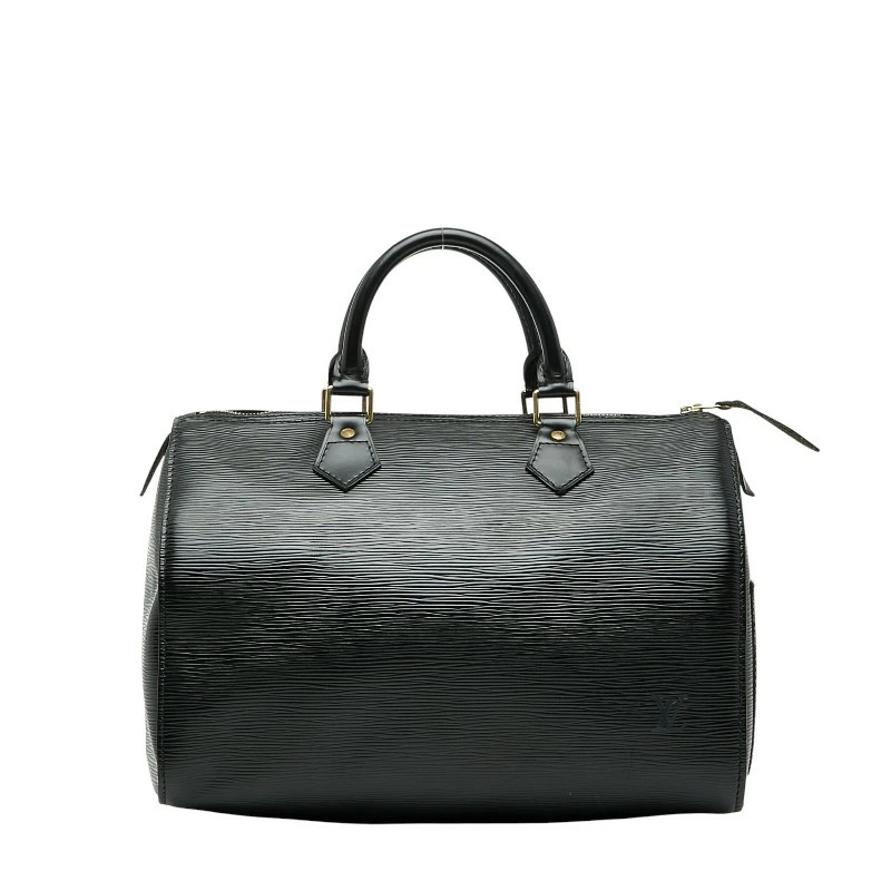 RARE LOUIS VUITTON Epi Speedy 30 Handbag Boston Bag M59022 Noir Black Leather La