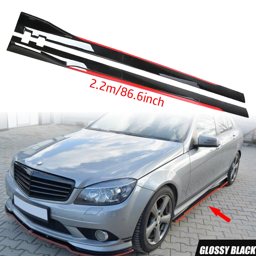 For Mercedes-Benz Side Skirt Extension Body Kit Splitter Spoiler Polypropylene