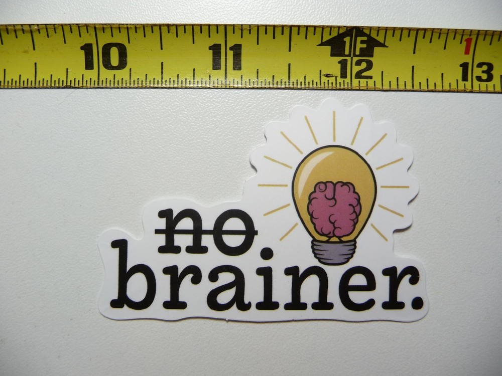 Brainer Lightbulb Idea Sticker - Funny Sarcastic Novelty Decal