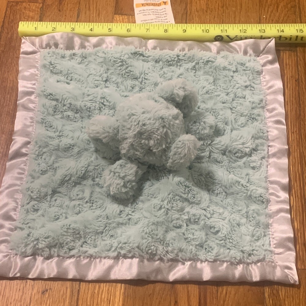 Cloud Island Green Swirls Elephant Lovey Security Blanket Unisex