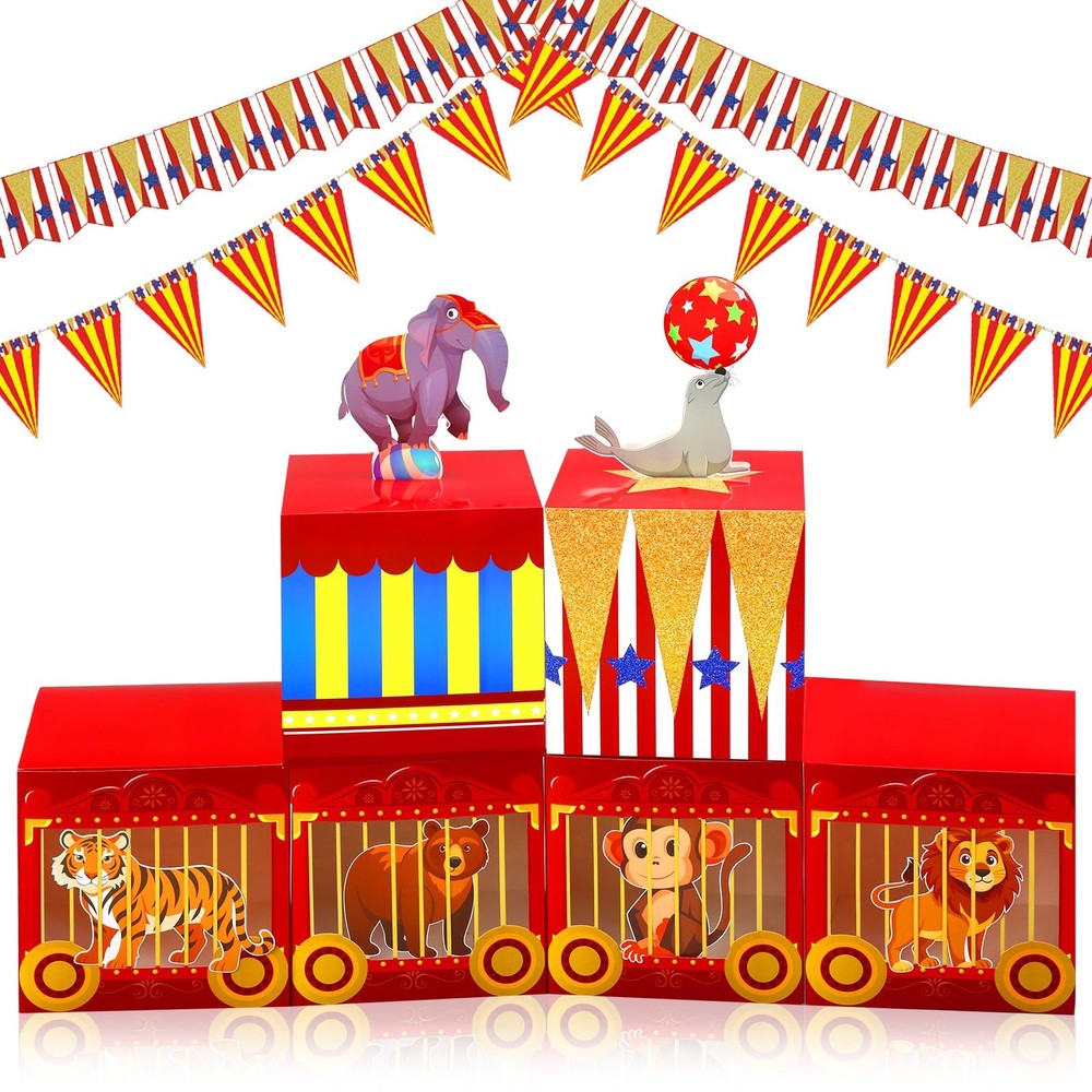 6-Piece Vintage Circus Carnival Party Decor Set - 12 Inch Cutouts