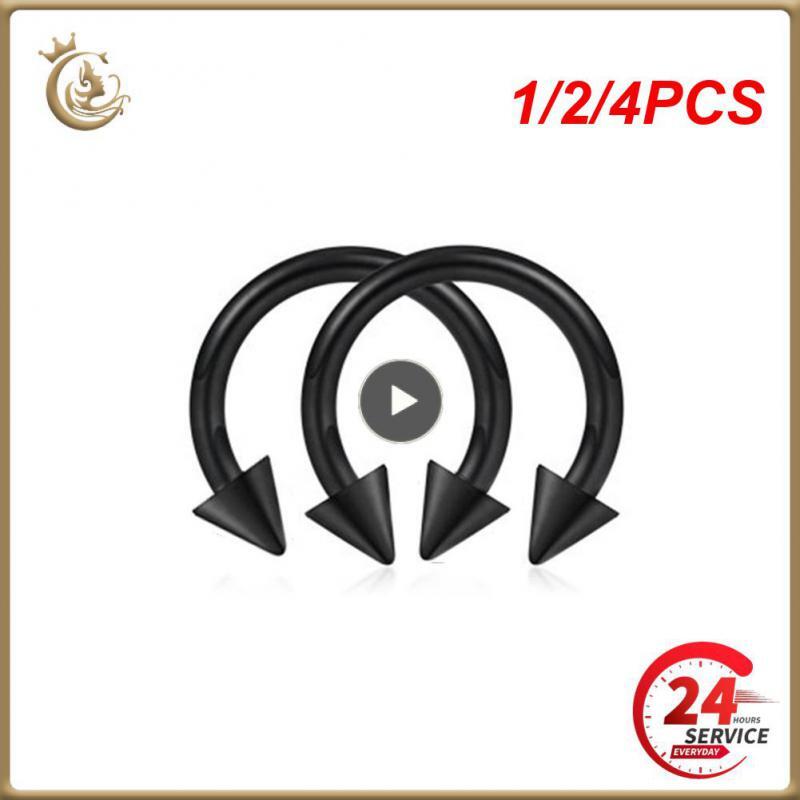 1/2/4PCS 1Piece Fashion Stainless Steel Horseshoe Fake Nose Ring C Clip BCR Sept