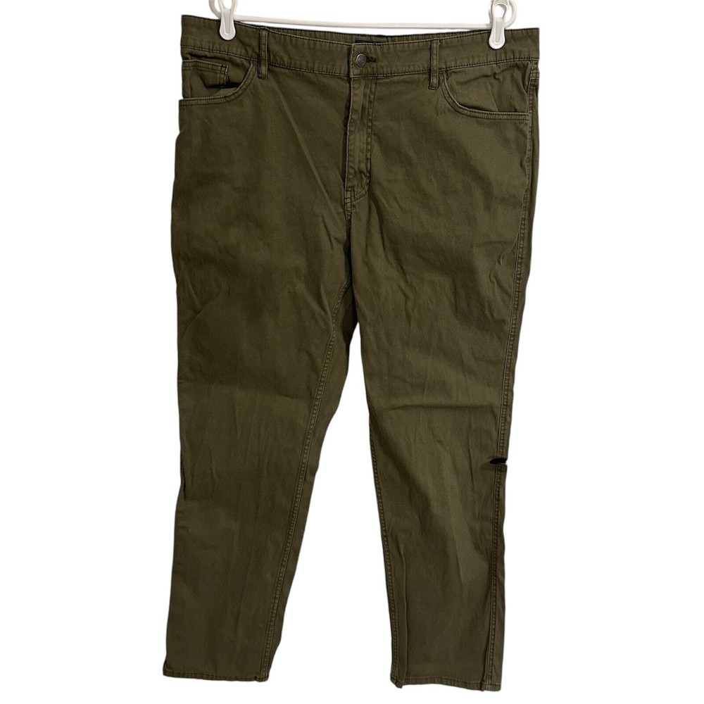 Woolrich Pants Mens 38x32 Olive Green Straight Leg 5 Pocket Utility Outdoors