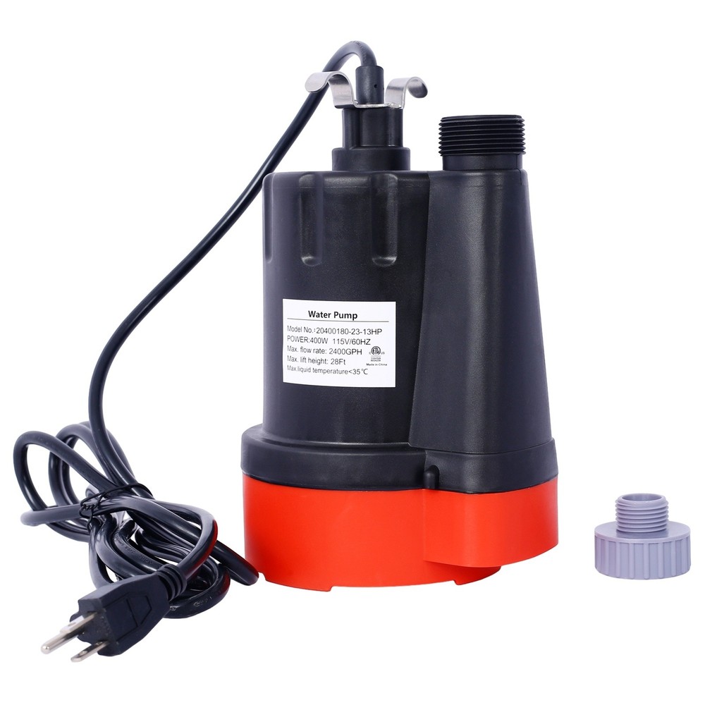 Submersible Water Pump 1/3HP 2500GPH Thermoplastic Utility Pump Portable