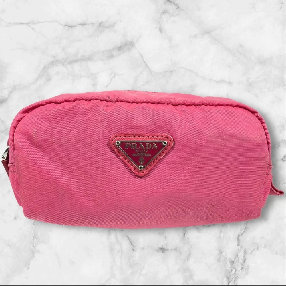Prada Triangle Logo Pouch Small Multi-Function Holder for Pens & Essentials