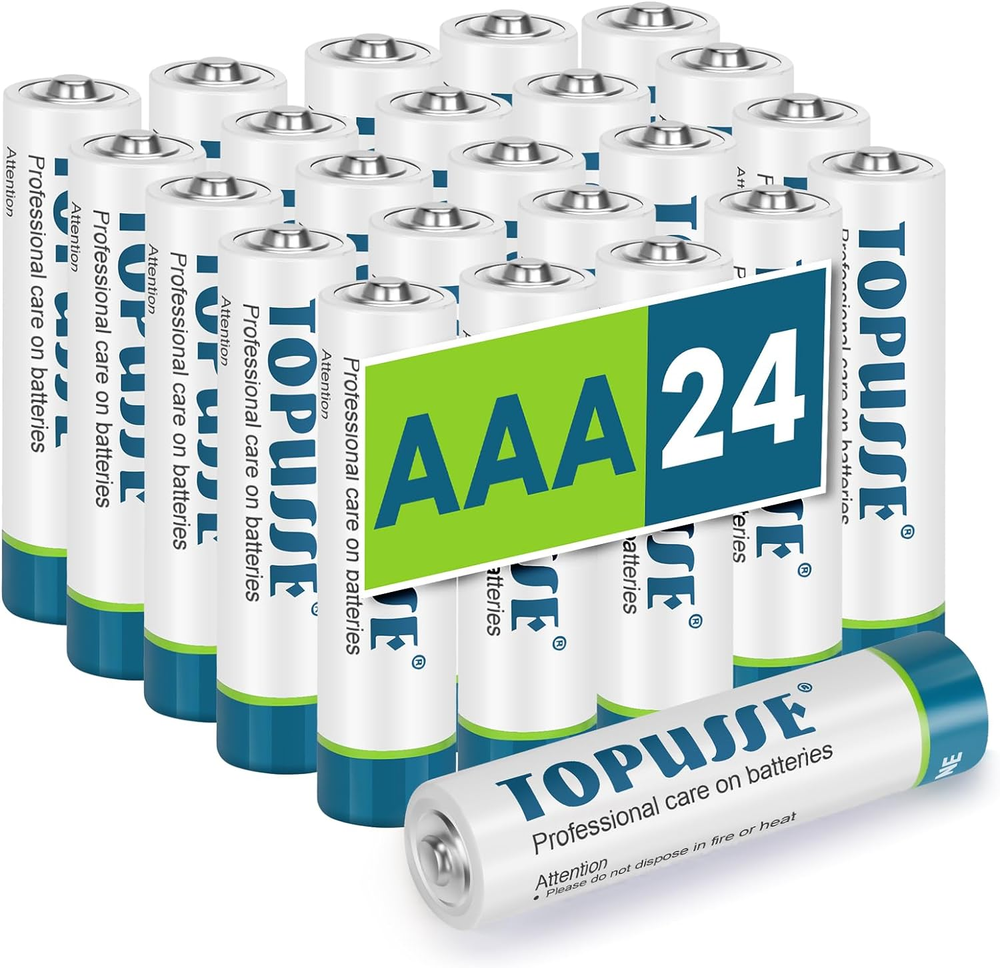 24-Pack AAA Alkaline Batteries, Long Lasting, Leakproof, 10-Year Shelf Life