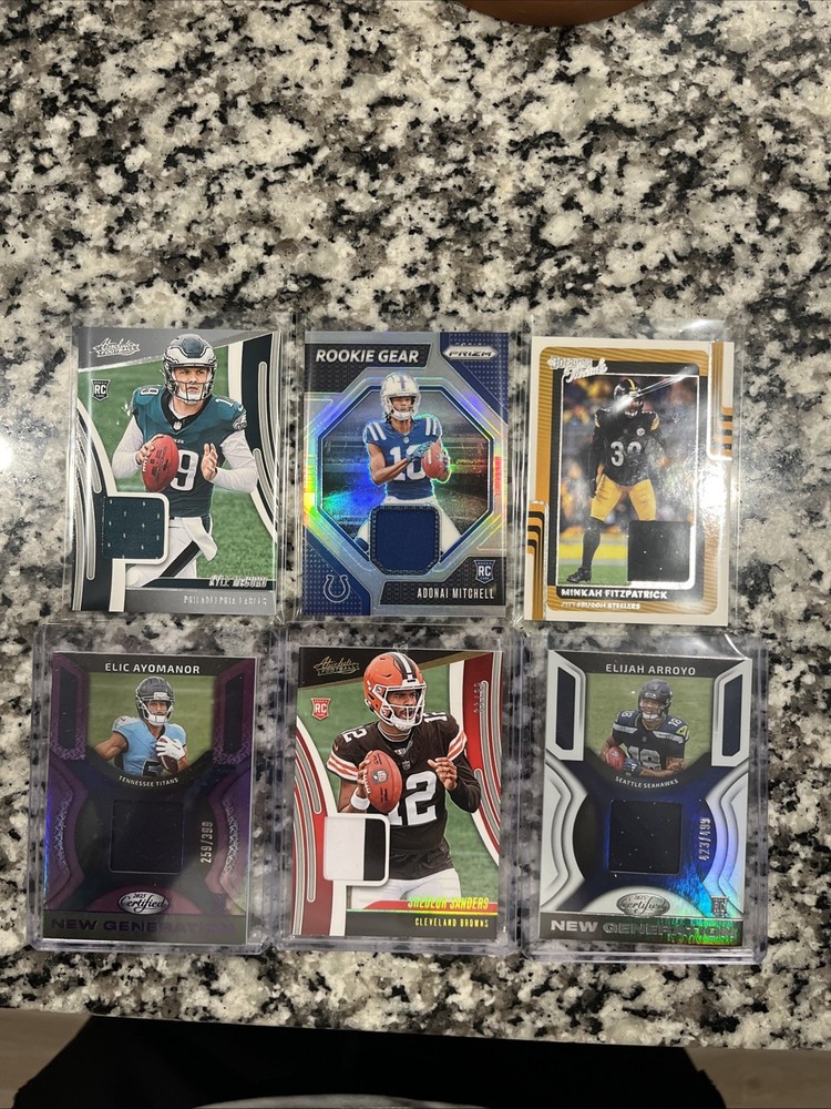 Panini- NFL Rookie Numbered Patch Cards & 1 Vet Patch Card Lot Of 6 Patch Cards