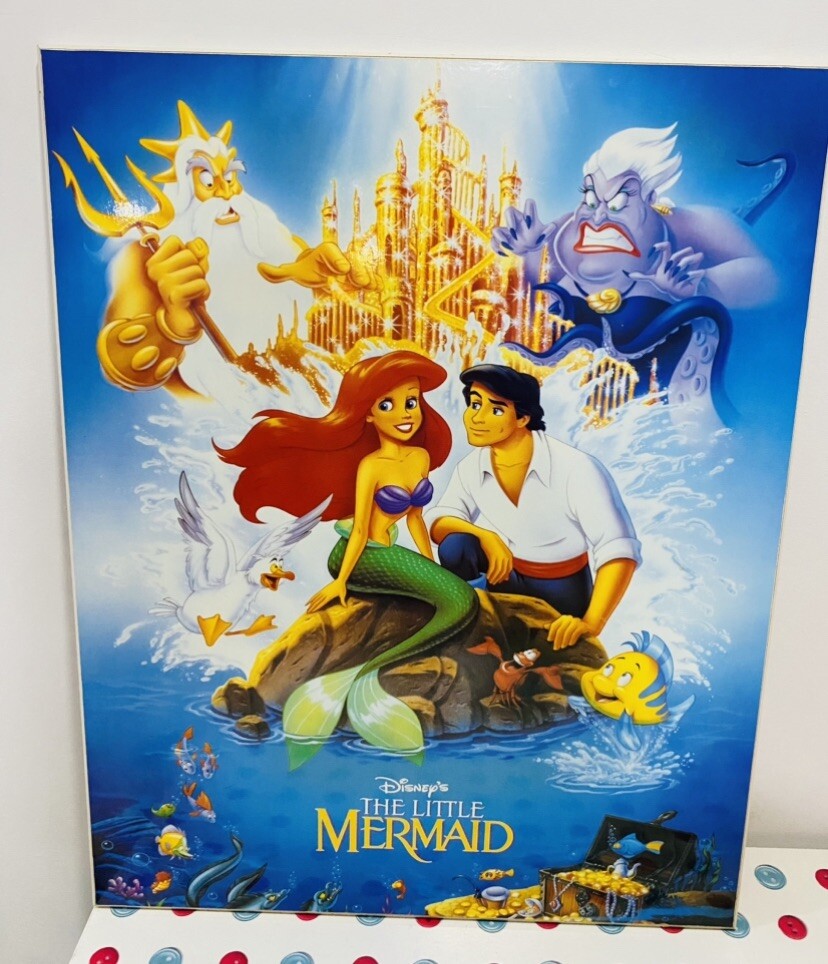 Vintage Disney Little Mermaid Banned Movie Poster Board Mounted Wall Art 20x16