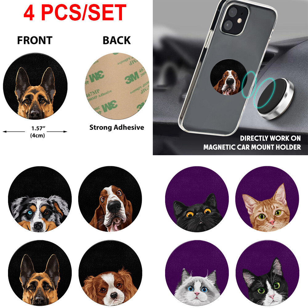 4 Pcs Round Metal Plates Adhesive Sticker For Magnetic Car Mount Phone Holder