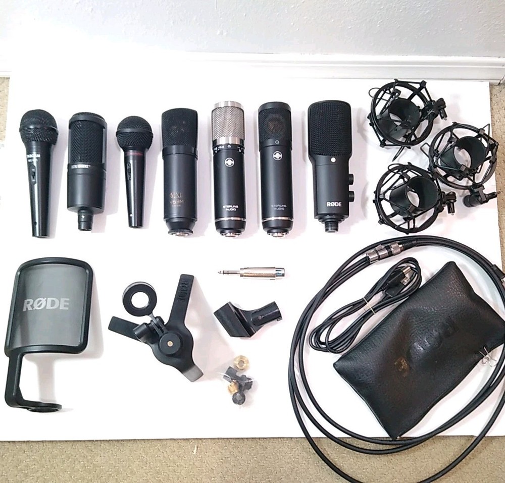 🎙️Microphone Lot (RODE, Audio Technica, MXL Tascam + Accessories (Read Disc.)