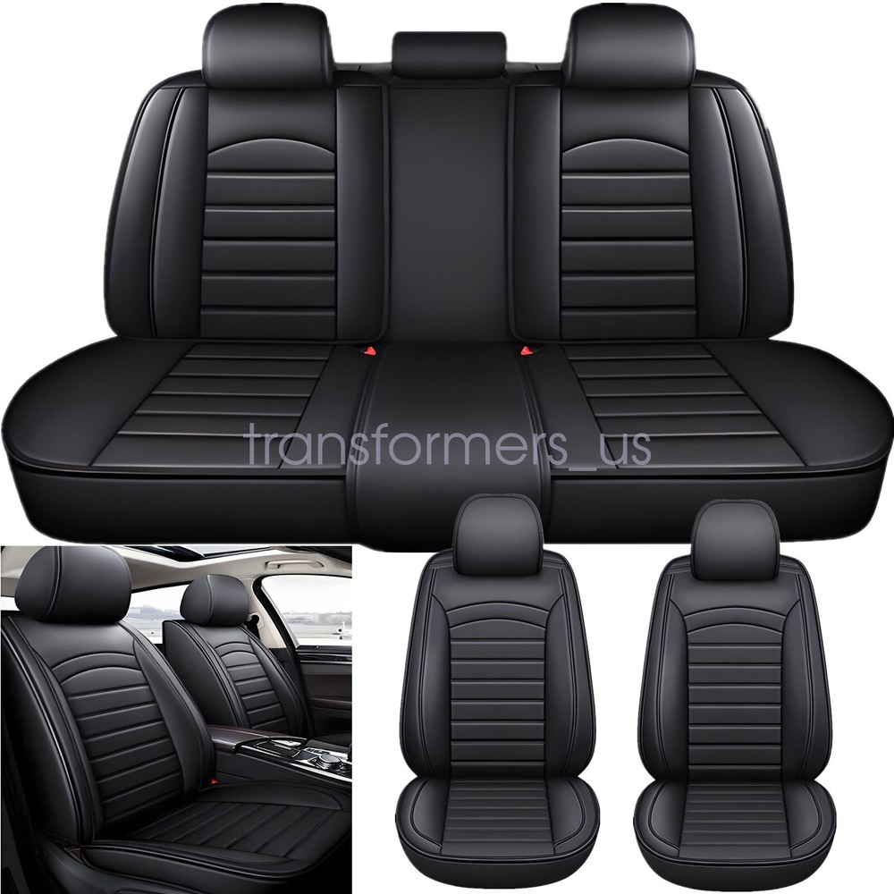 Full Surround Set For Toyota Car 5-Seat Cover Faux Leather Cushion Cover Black