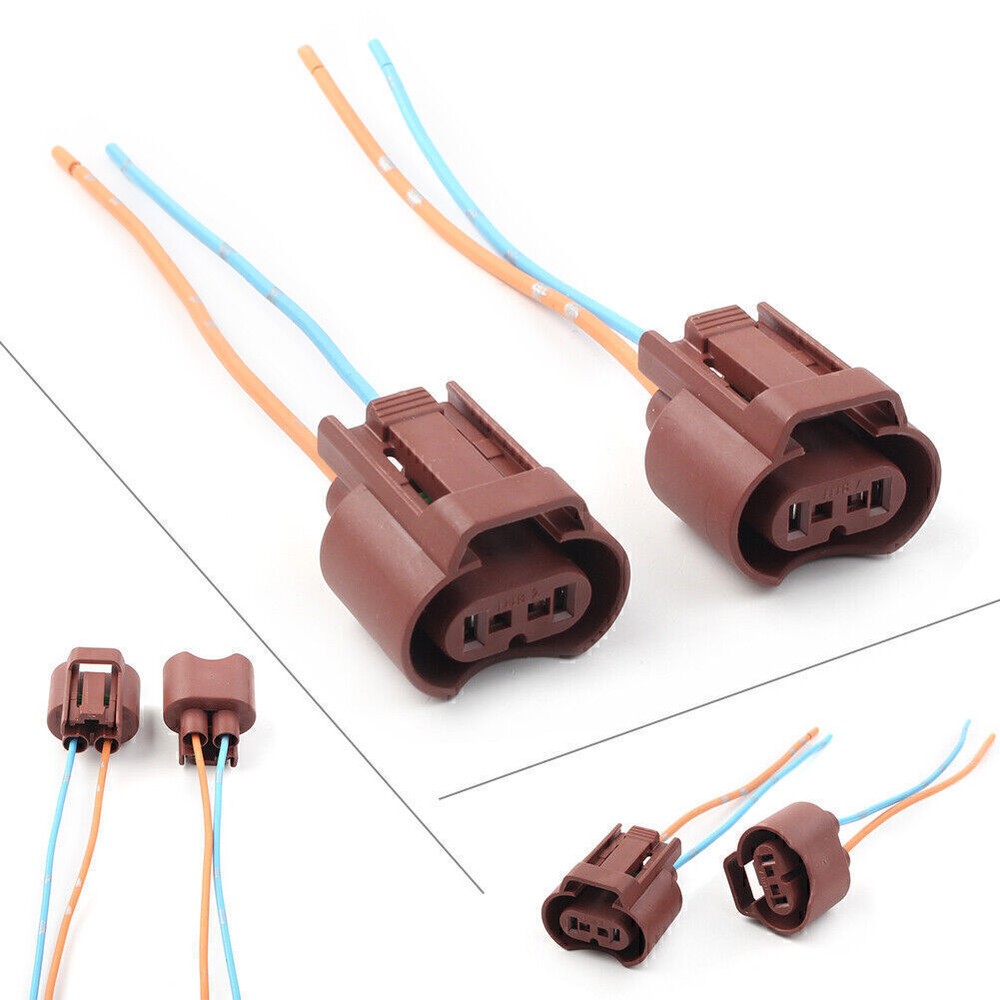 Wire Pigtail Female U 9006 HB4 Two Harness Fog Light Socket Connector Lamp Bulb