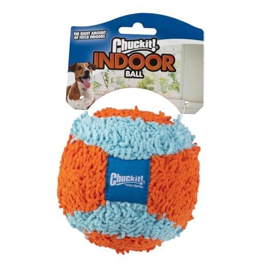 Indoor Fetch Ball Dog Toy - Soft Ball for Dogs - Made Orange & Blue Fetch Ball