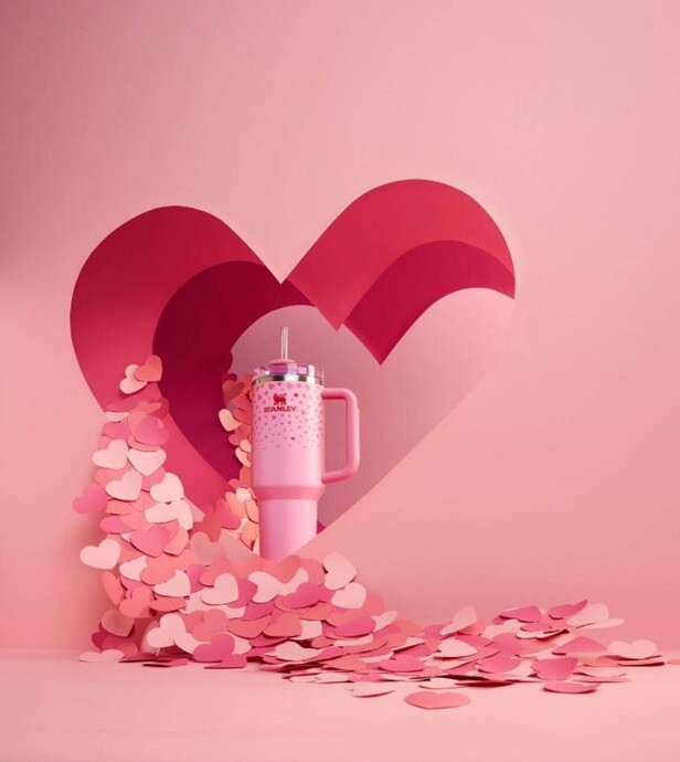 LIMITED Stanley Cup Valentines Day 2025 Pink 40oz H2.0 Flowstate Tumbler IN HAND