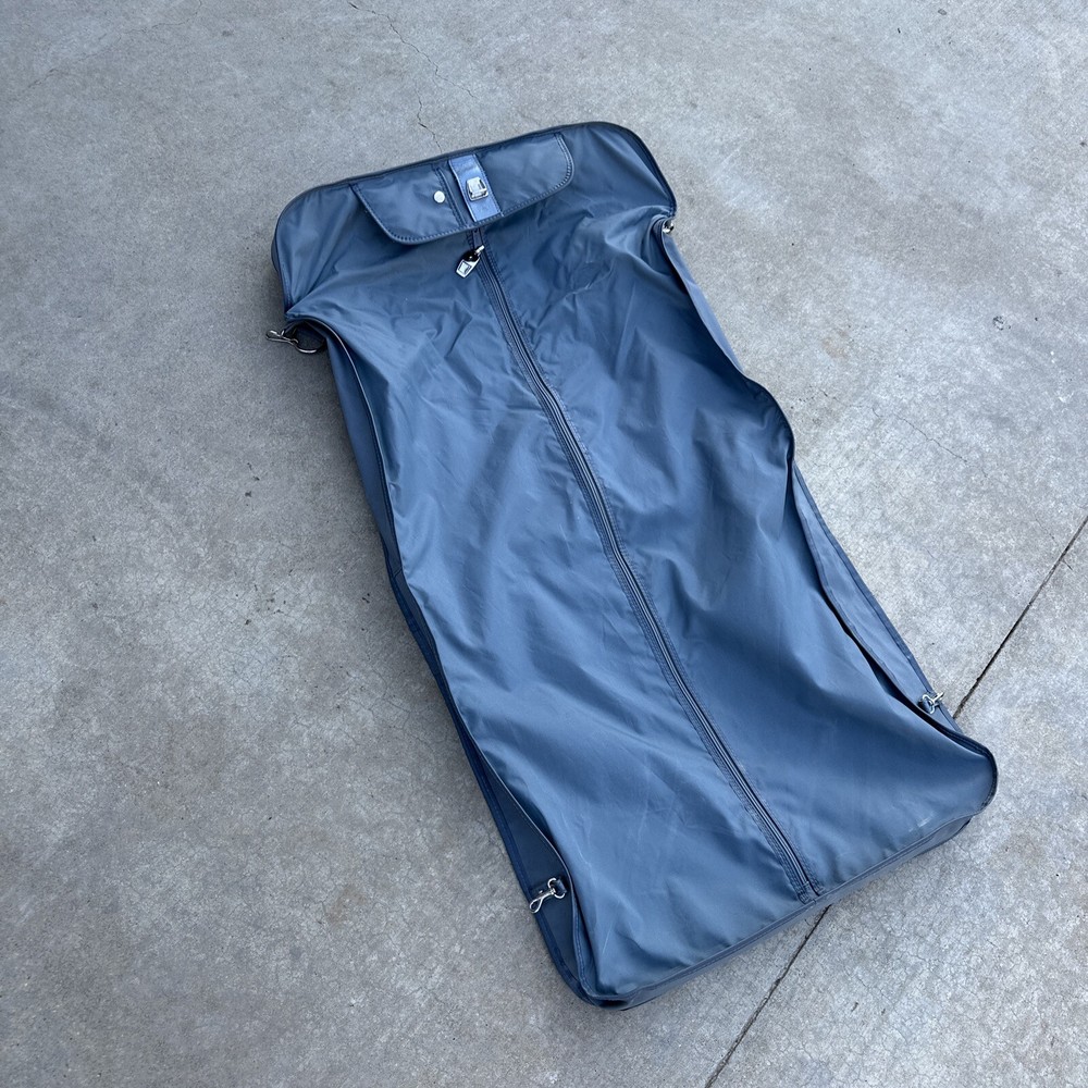 American Tourister Garment Bag Vintage Black Canvas Compartments Shoulder strap