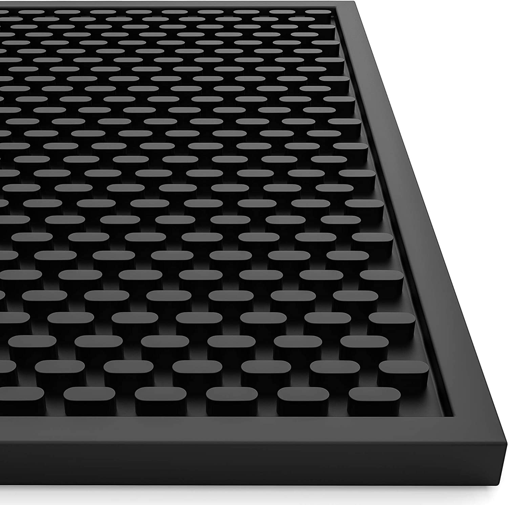 Silicone Bar Mat - 1/2 Inch Thick Heat-Resistant and Food Safe Drip Mat - Spill