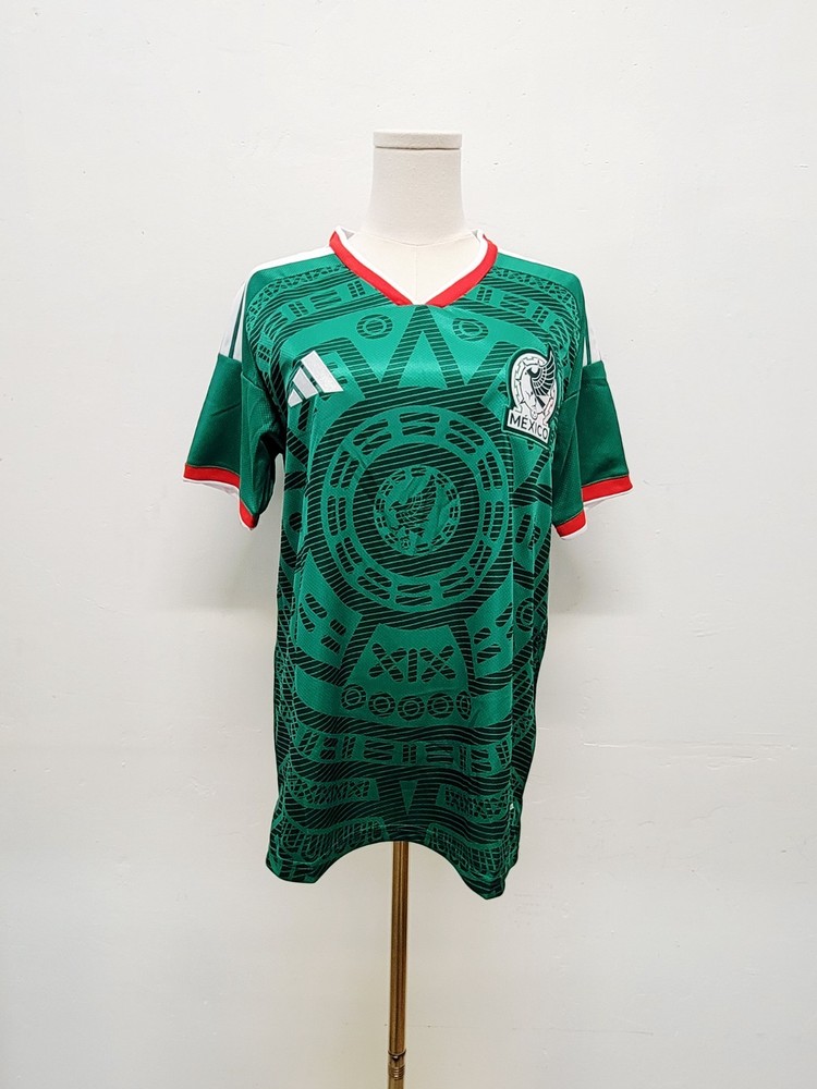 Mexico National Team Jersey Green Aztec Calendar 1998 Style Adidas Soccer Large