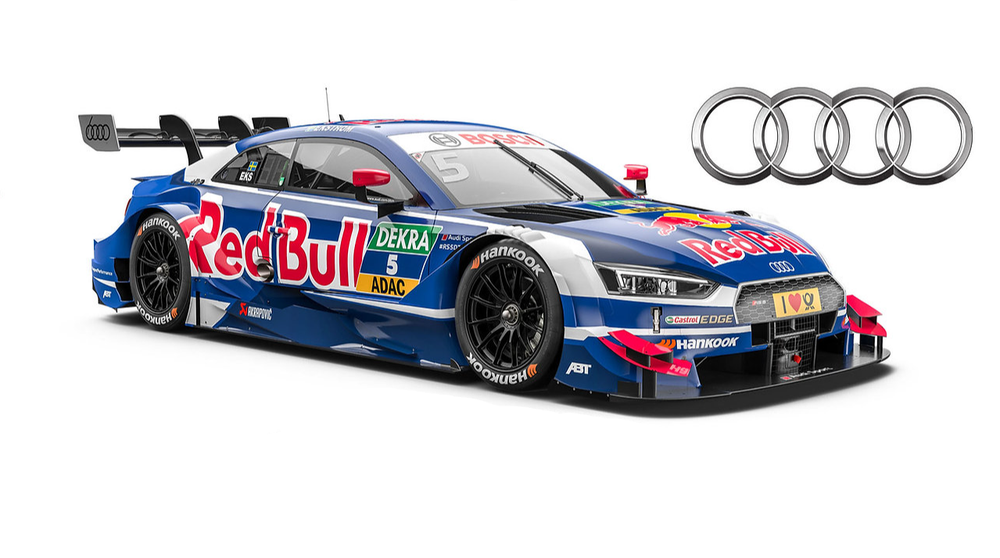 1:10 RC Clear Body Shell -  Audi A5 DTM + Red Bull Stickers etc