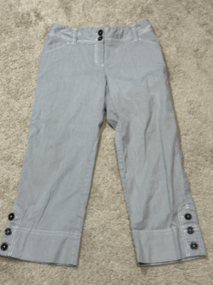 Charter Club Womens Pants Size 4 Multicolor Striped Cropped Pockets Classic