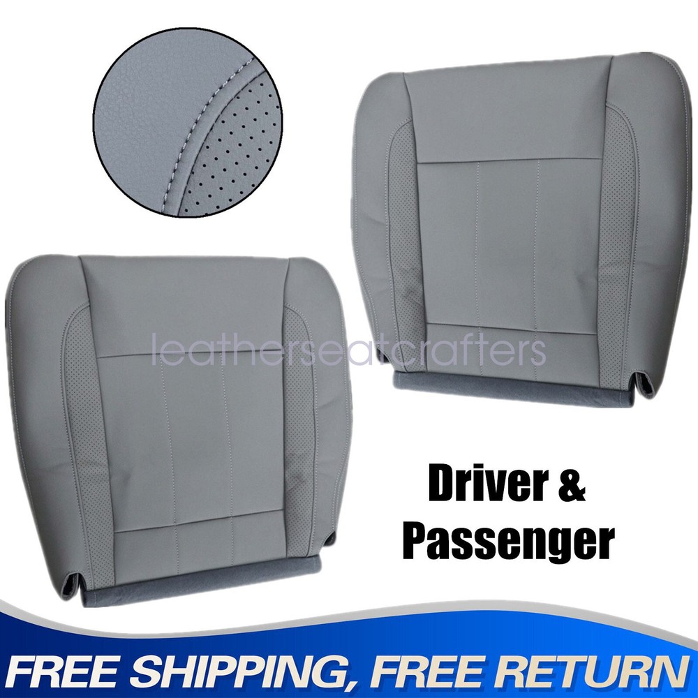 Front Bottom Leather Seat Cover Gray For 2006-2009 Dodge Ram 1500 2500 Laramie